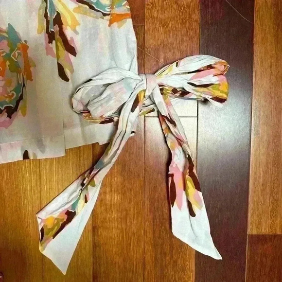 French Connection | White floral 100% cotton skirt with tie size XS - Picture 6 of 9